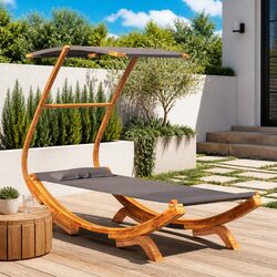 Outdoor Lounge Bed with Dimensions 100L x 190W x 134H cm