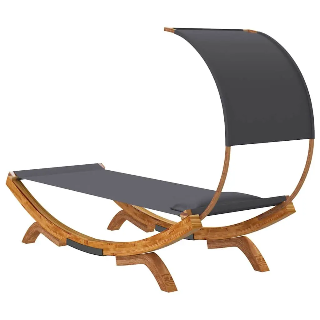 Outdoor Lounge Bed for Garden Patio with Canopy 100 x 200 x 126 cm