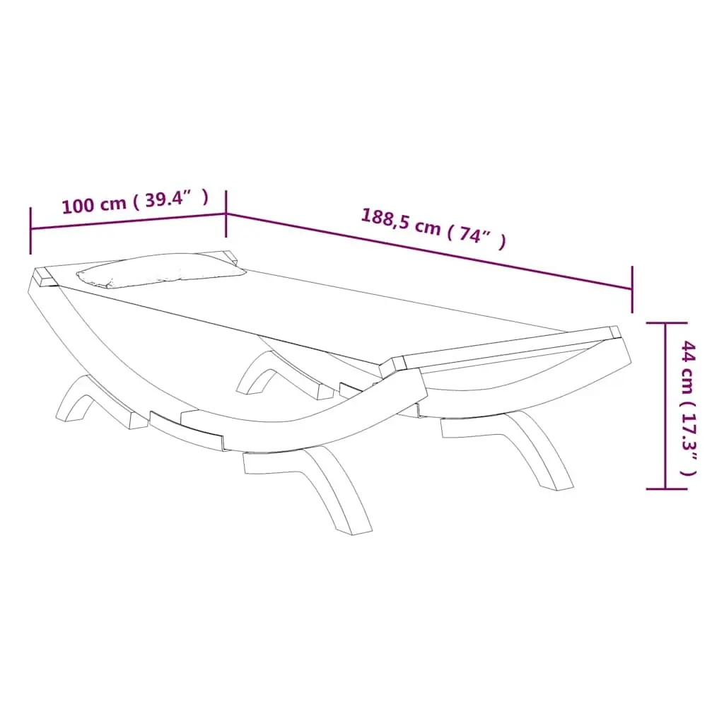 Outdoor Lounge Bed Sunbed Garden Patio Furniture 100 x 188.5 x 44 cm