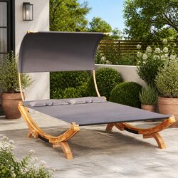 Outdoor Lounge Bed Dimensions: 165L x 203W x 126H cm