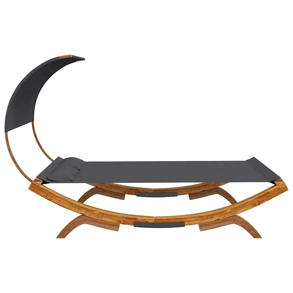 Outdoor Lounge Bed for Garden Patio 165L x 203W x 126H cm Anthracite Frame