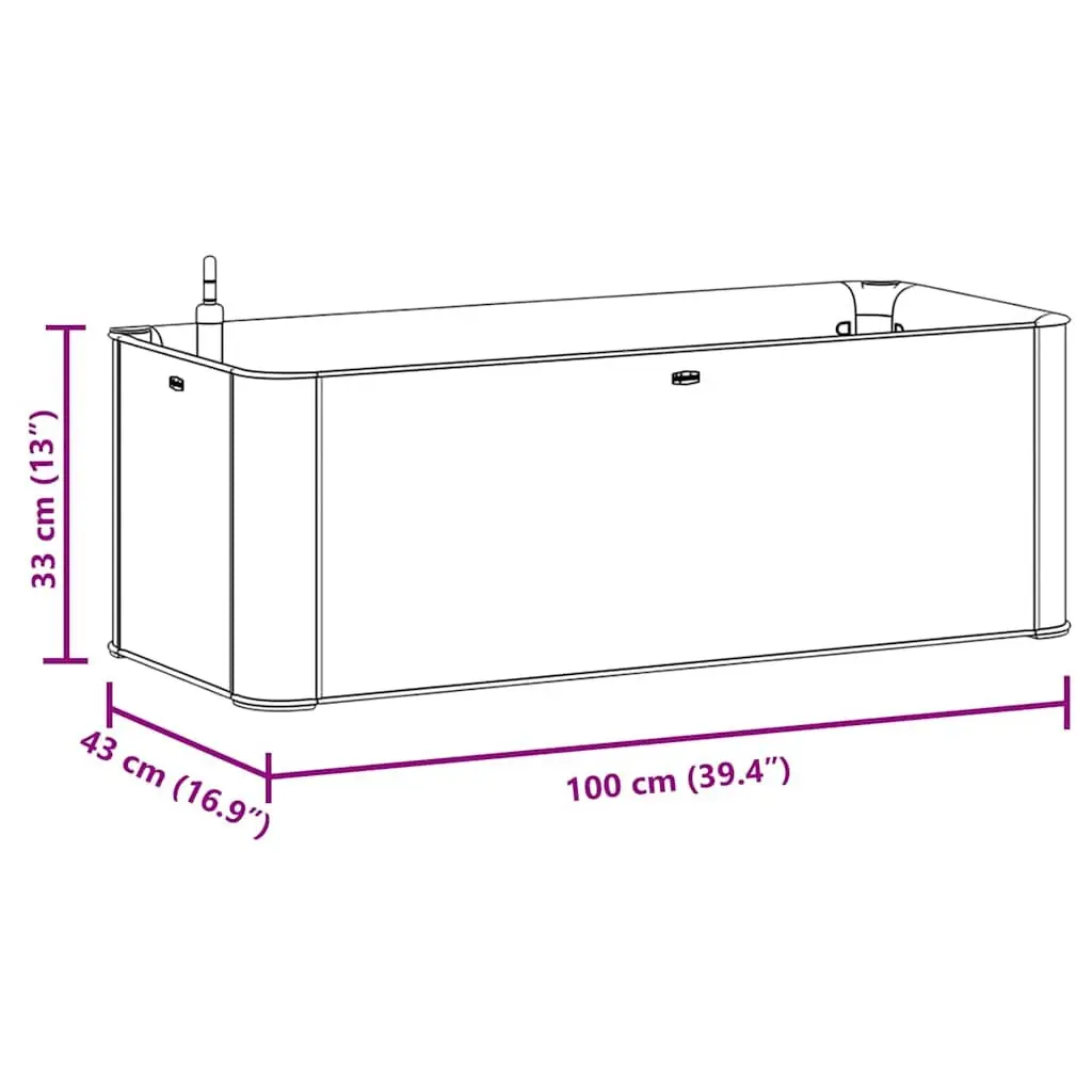 Raised Garden Bed Outdoor 100 x 43 x 33 cm White Self Watering System Level Indicator