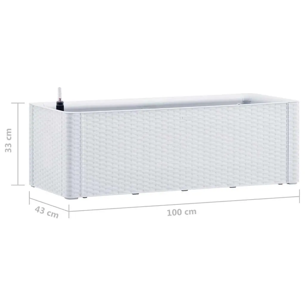 Raised Garden Bed Outdoor 100 x 43 x 33 cm White Self Watering System Level Indicator