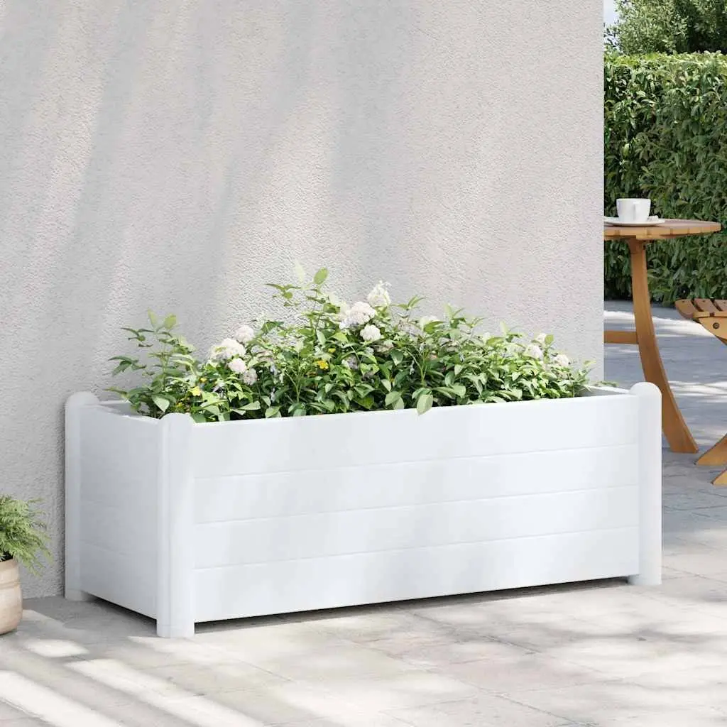 Raised Garden Bed Planter Indoor Outdoor White Polypropylene 100 x 43 x 35 cm