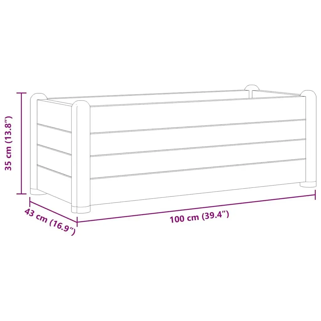 Raised Garden Bed Planter Indoor Outdoor 100 x 43 x 35 cm