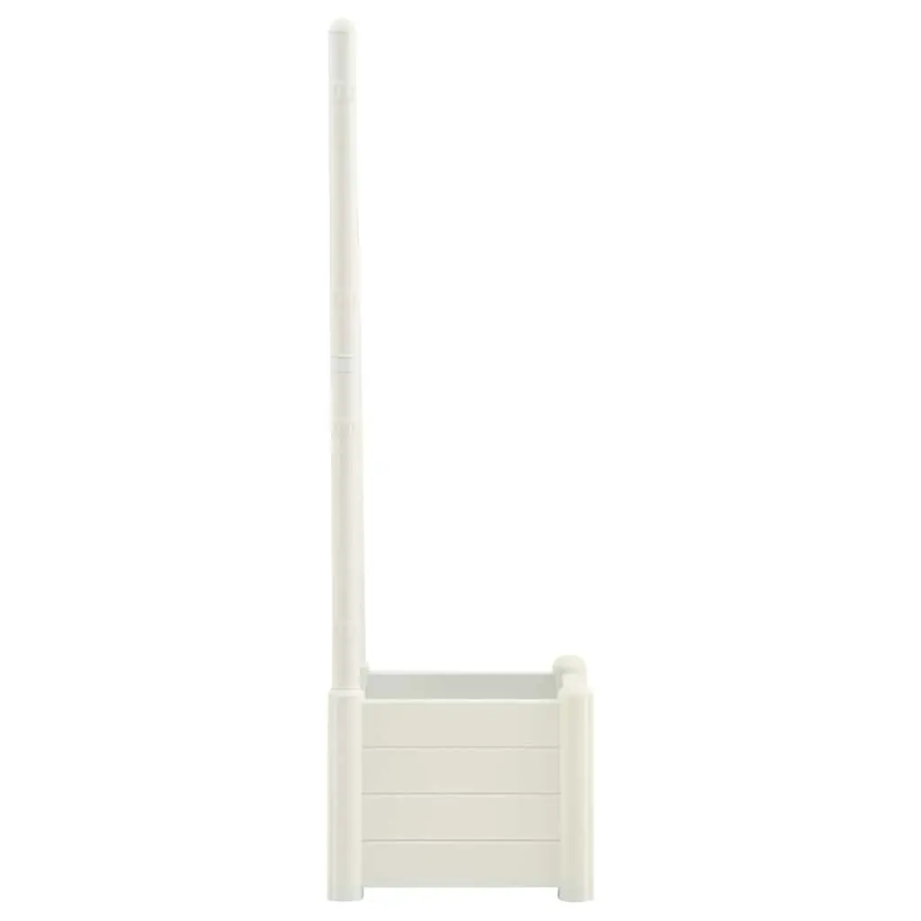 White Garden Planter with Trellis