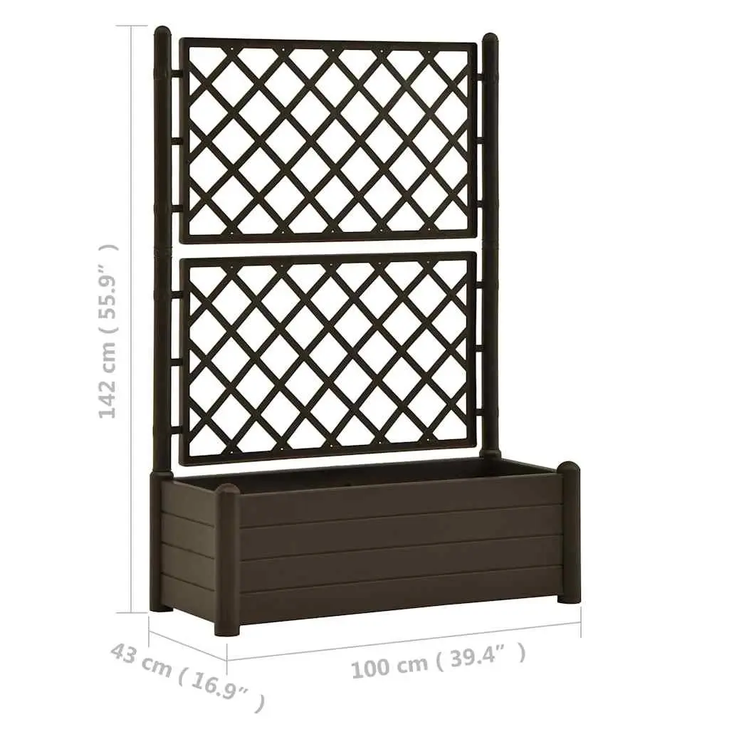 Garden Planter with Trellis for Outdoor Use 100 x 43 x 142 cm