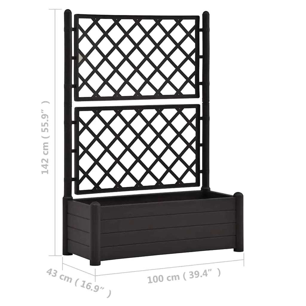Garden Planter with Trellis Outdoor 100 x 43 x 142 cm