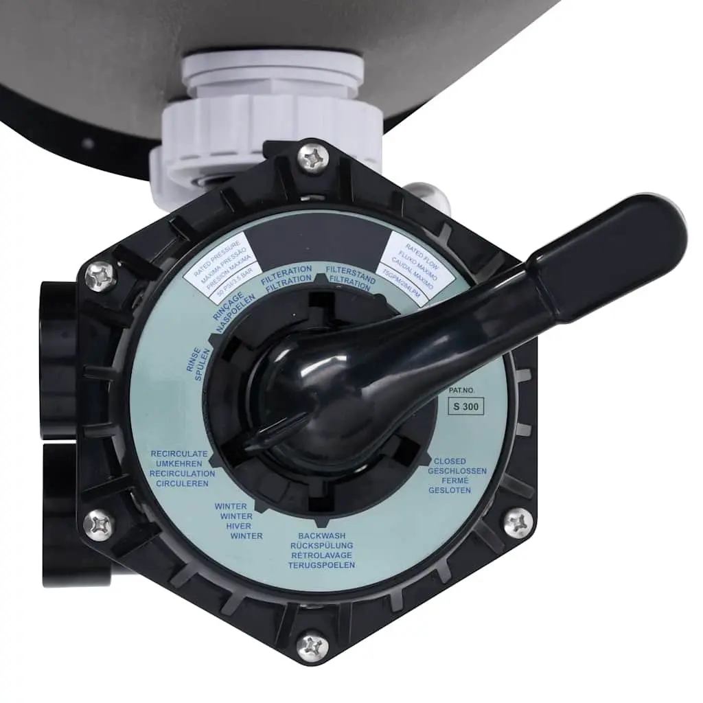 Pool Sand Filter Side Mount 6-Way Valve Grey Water Purification System