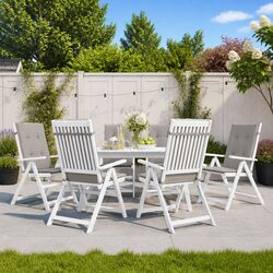 Garden Highback Chair Cushions 6 pcs Grey 120x50x3 cm Outdoor Patio Seat Pad