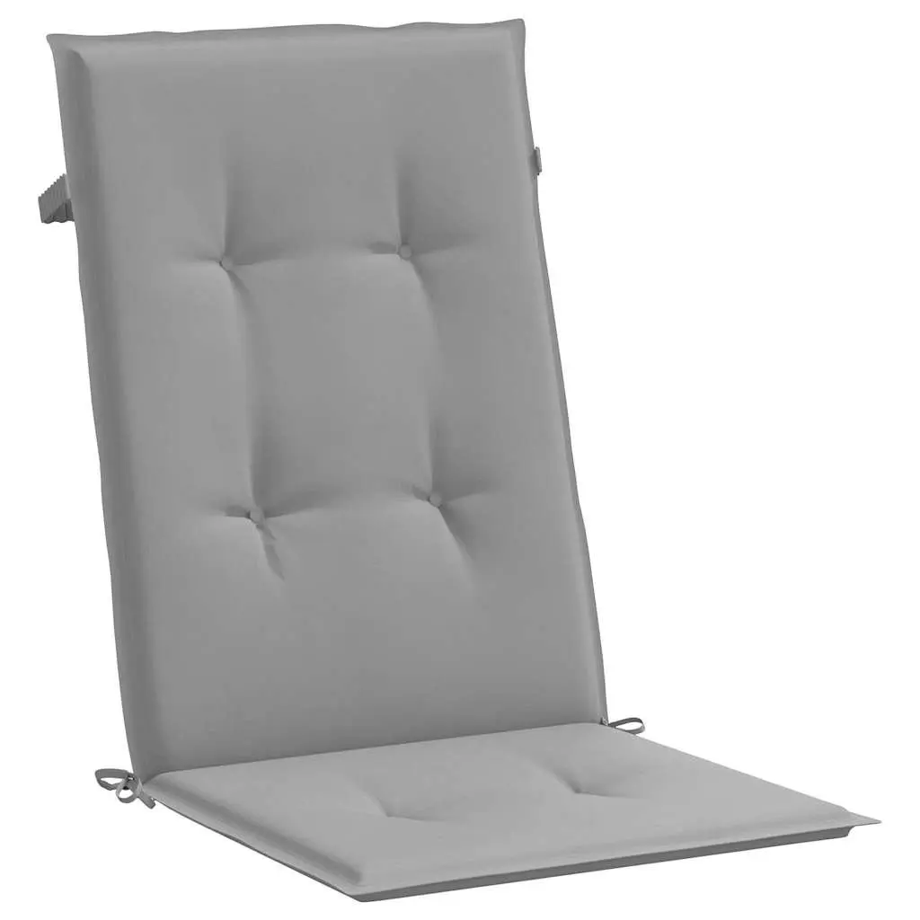 Highback Chair Cushions Set of 6 for Garden and Patio 120x50x3 cm Grey Outdoor and Indoor Use