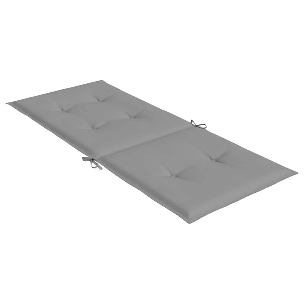 Highback Chair Cushions Set of 6 for Garden and Patio 120x50x3 cm Grey Outdoor and Indoor Use