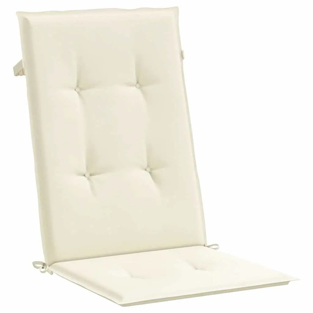 Highback Chair Cushions 6 Piece Set Cream Outdoor Garden Patio Seat Pad Cushion