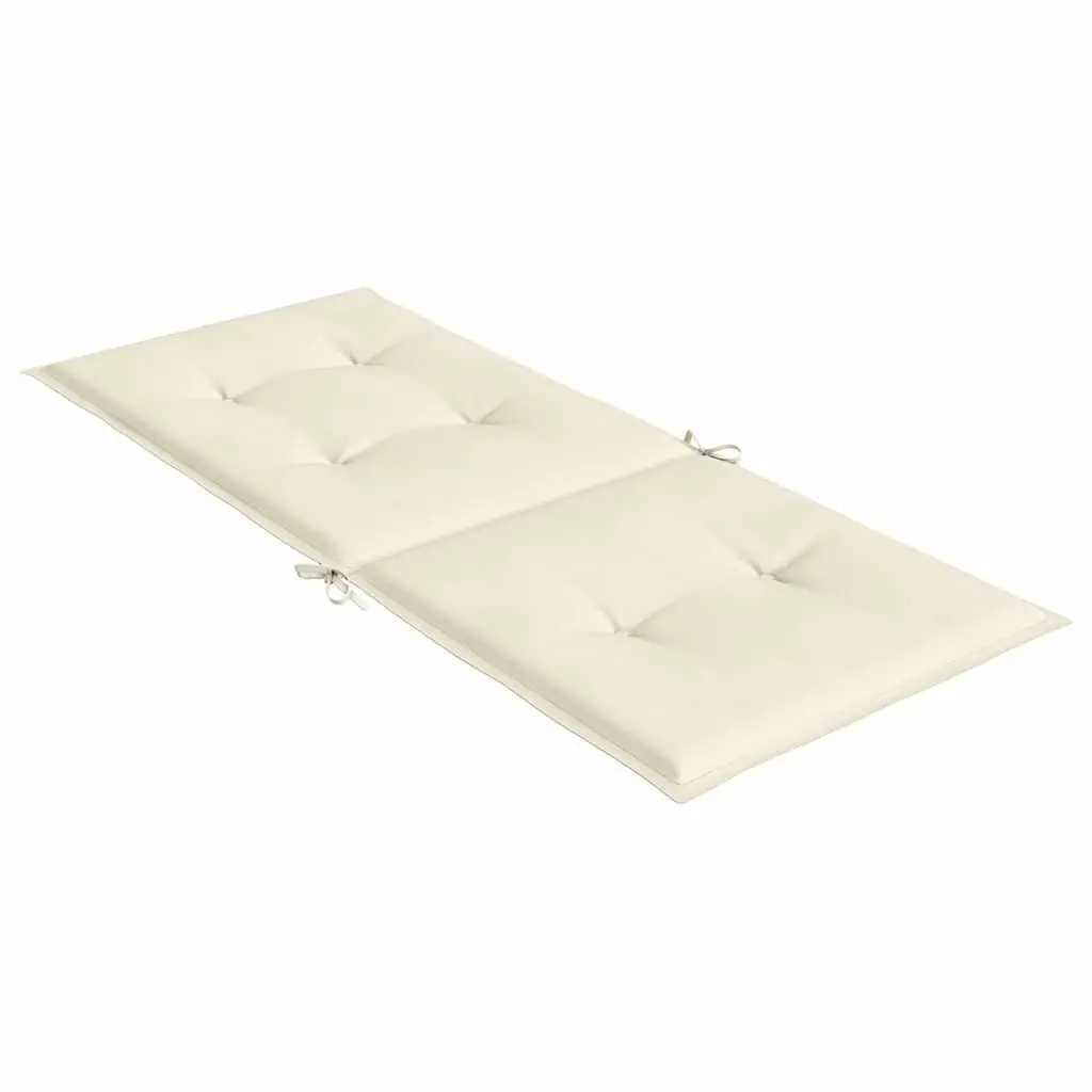 Highback Chair Cushions 6 Piece Set Cream Outdoor Garden Patio Seat Pad Cushion
