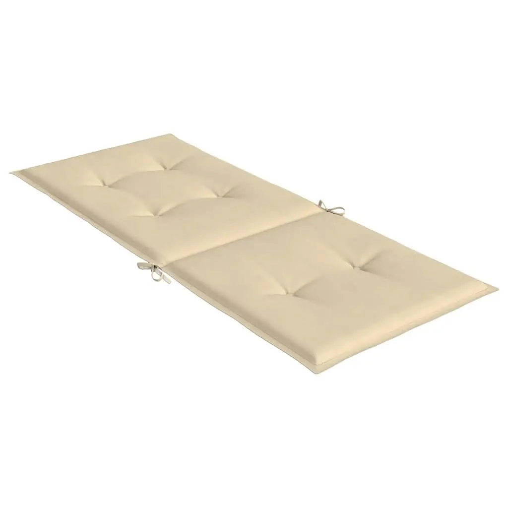 Garden Highback Chair Cushions 6 Pcs Beige Outdoor Patio Seat Pad Set