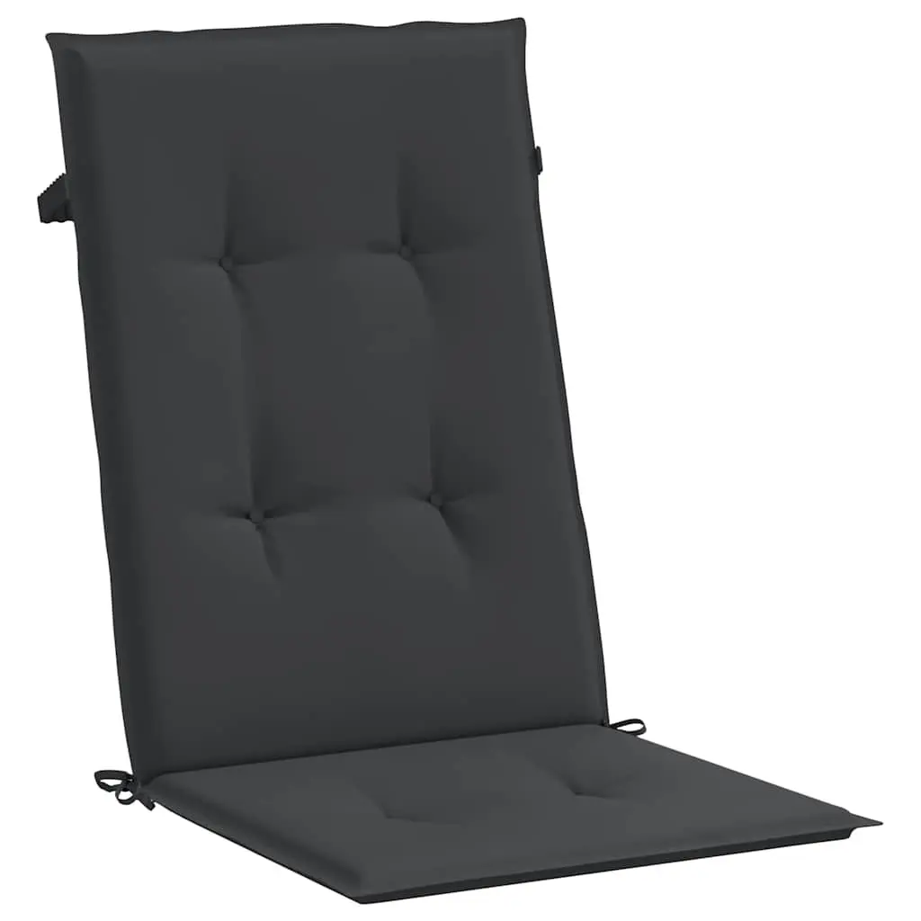 Highback Chair Cushions 6 pcs Black 120x50x3 cm Garden Outdoor Patio Seating Pad