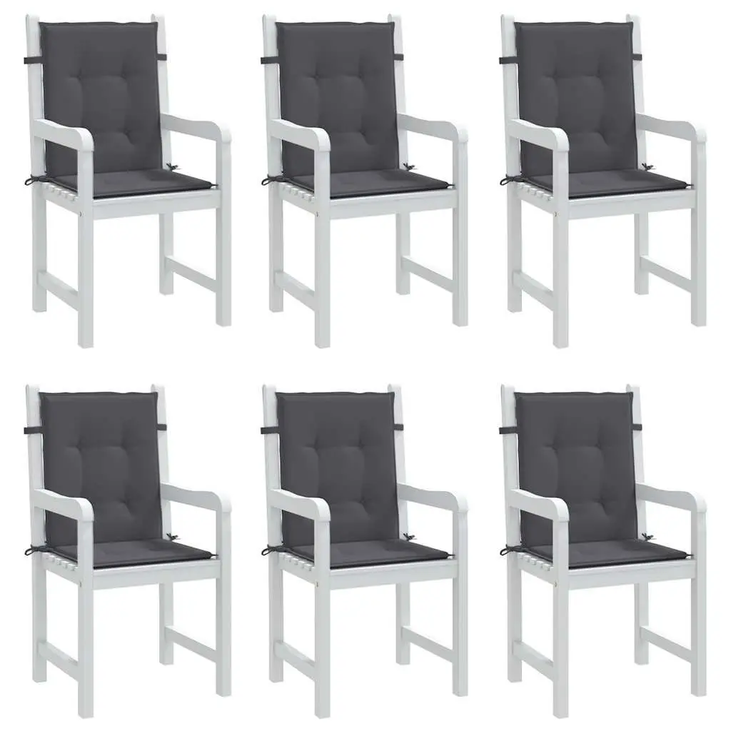 Garden Chair Cushions Anthracite Lowback Outdoor Patio Seat Pads 100x50x3cm