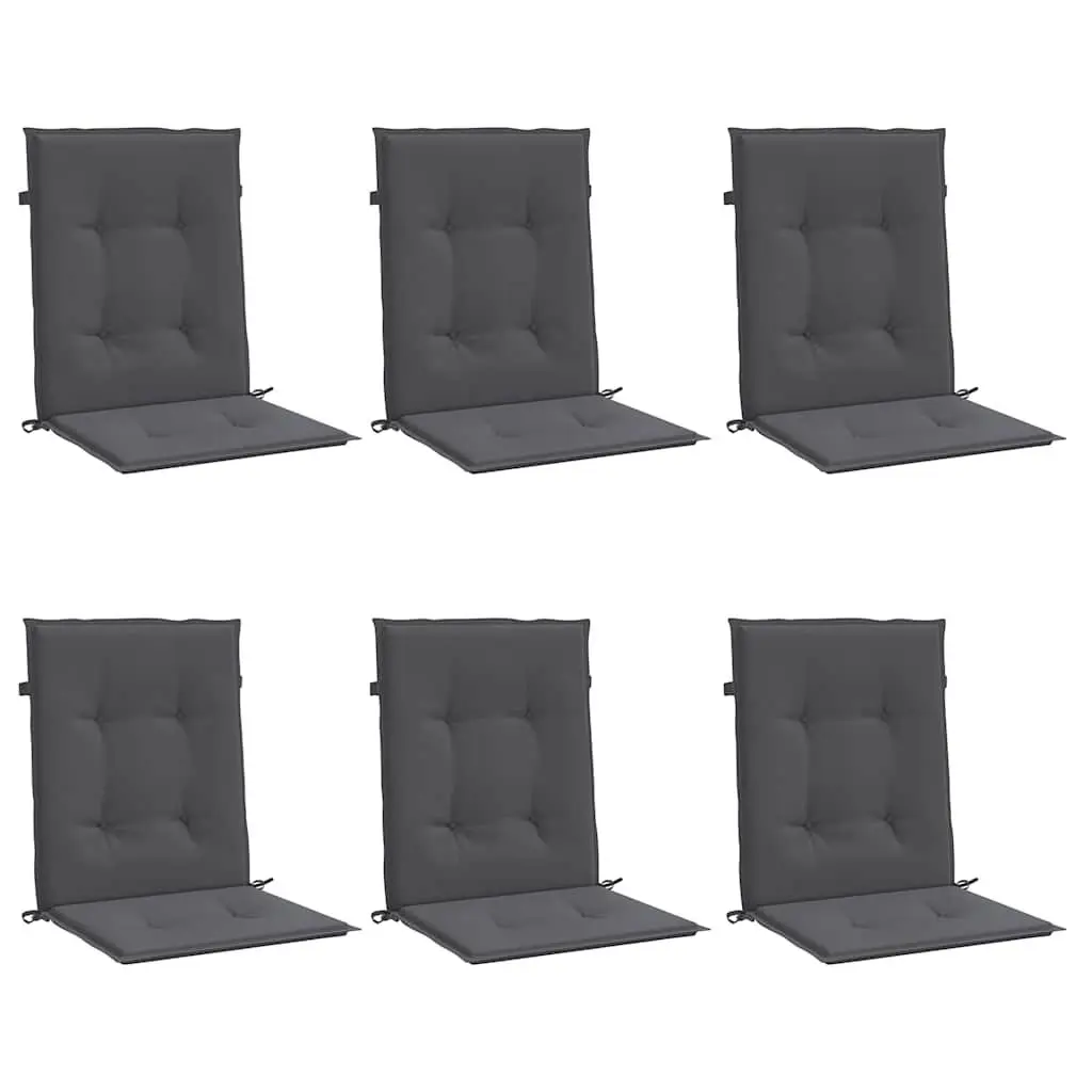 Garden Chair Cushions Anthracite Lowback Outdoor Patio Seat Pads 100x50x3cm