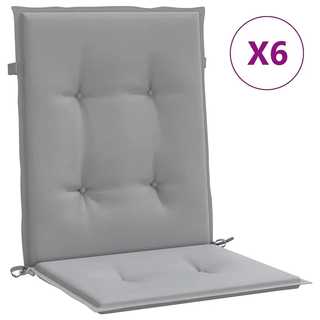 Garden Chair Cushions Outdoor Lowback 100 x 50 cm Grey