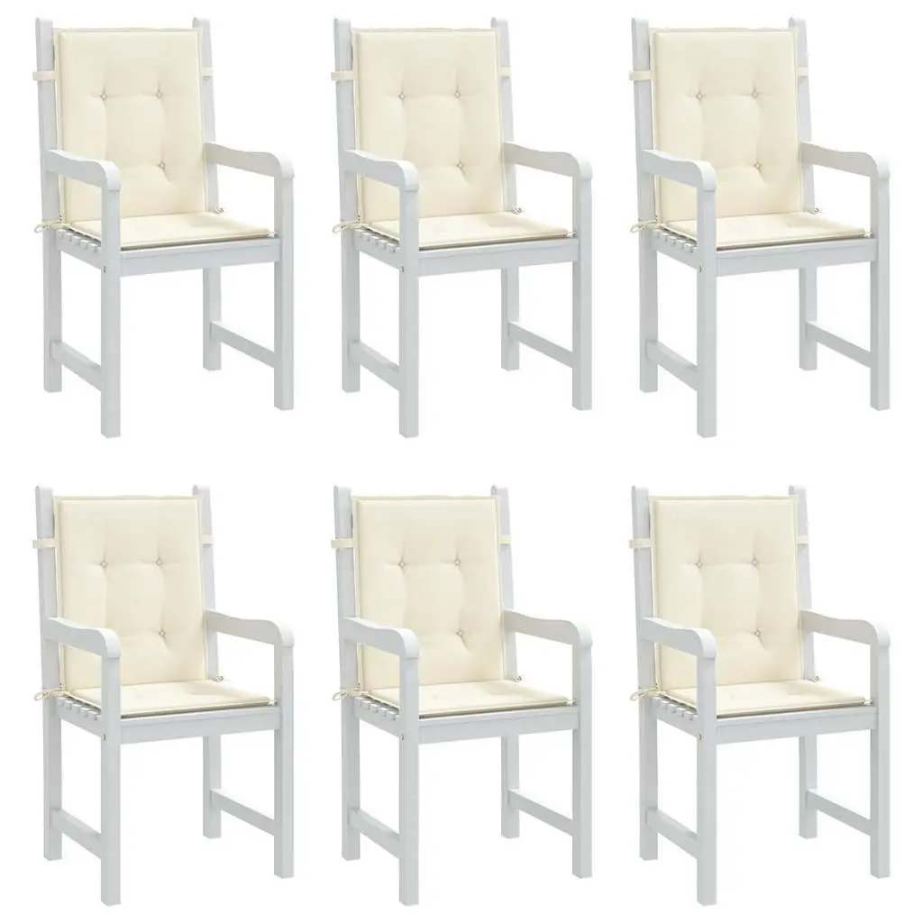Lowback Chair Cushions Outdoor Garden Patio Furniture Cream 6 Piece