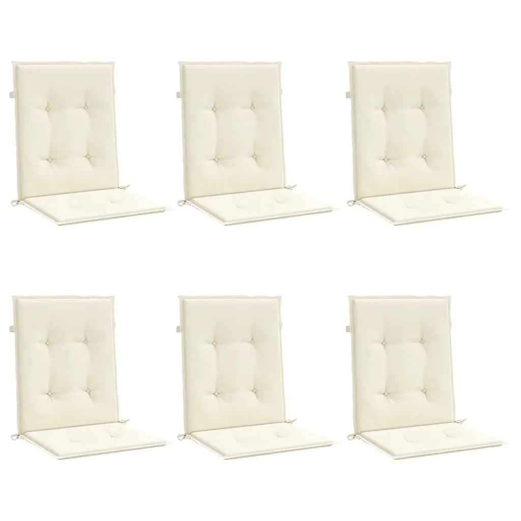 Lowback Chair Cushions Outdoor Garden Patio Furniture Cream 6 Piece