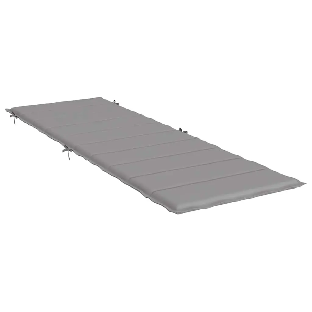 Sun Lounger Cushion Outdoor Garden Patio 186x58cm Grey Oxford Fabric