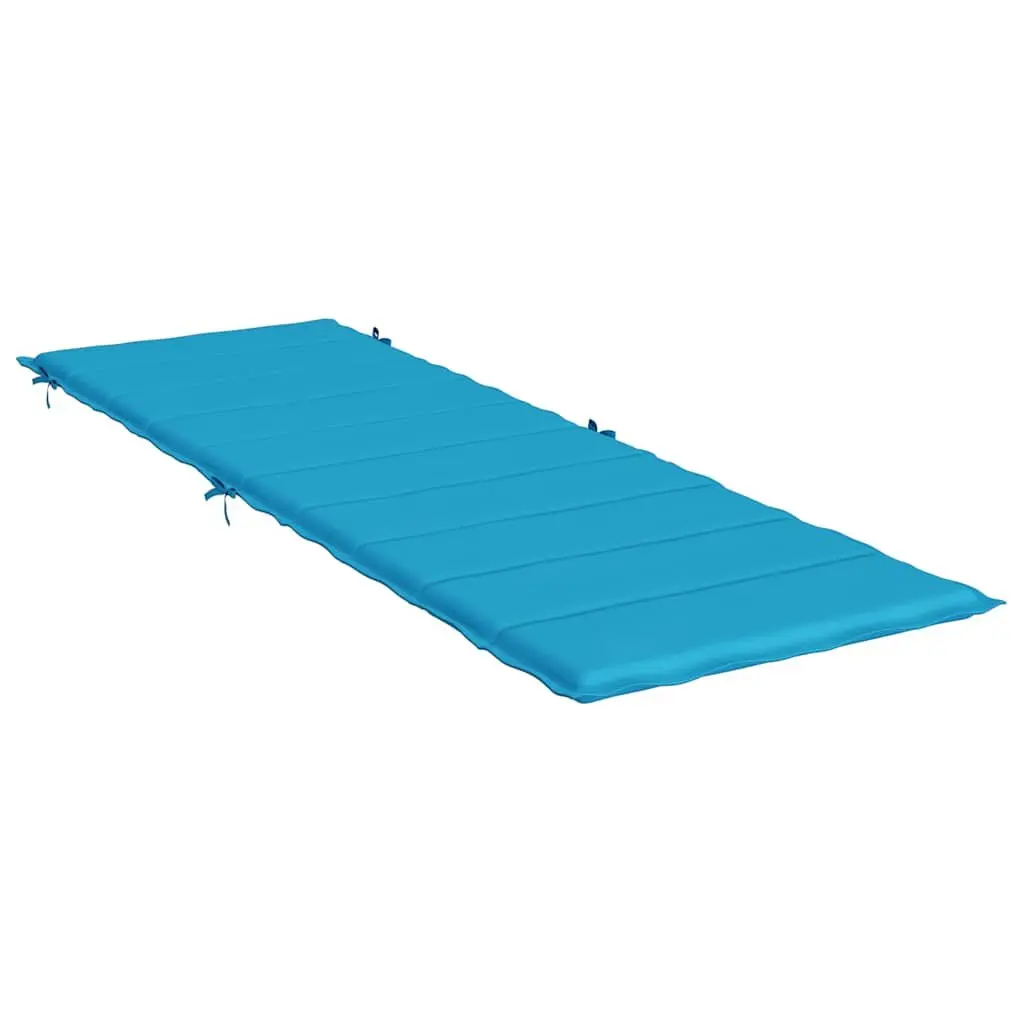 Outdoor Lounger Cushion Pad Blue 186x58x4cm Soft Foam Oxford Fabric for Garden and Patio Chair