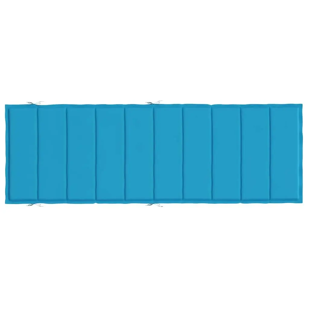 Outdoor Lounger Cushion Pad Blue 186x58x4cm Soft Foam Oxford Fabric for Garden and Patio Chair