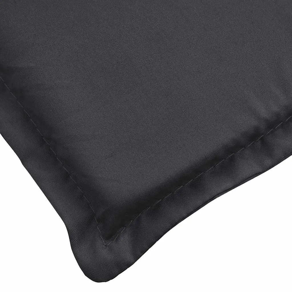 Sun Lounger Cushion Outdoor Chair Pad 186 x 58 cm Black Oxford Fabric