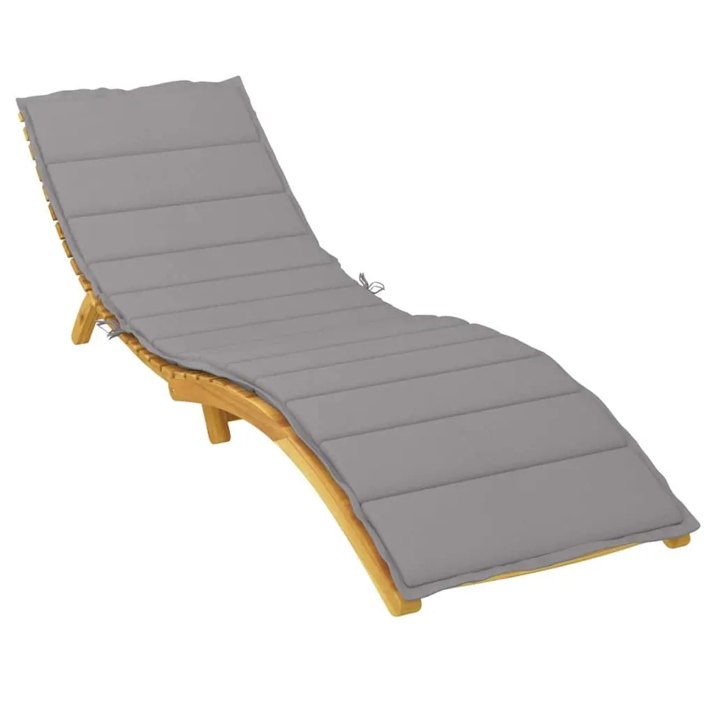 Sun Lounger Cushion Outdoor Garden Patio 200x50cm Grey Water Resistant