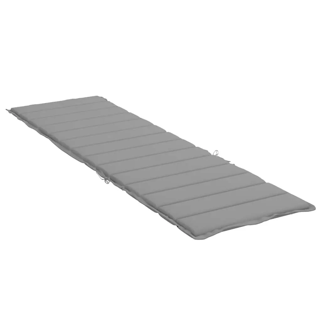 Sun Lounger Cushion Outdoor Garden Patio 200x50cm Grey Water Resistant