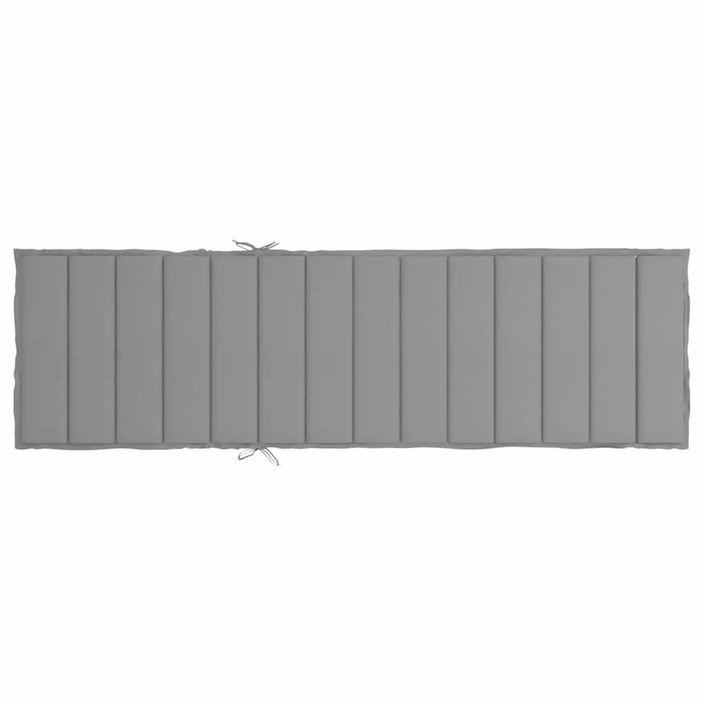Sun Lounger Cushion Outdoor Garden Patio 200x50cm Grey Water Resistant