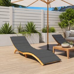 Sun Lounger Cushion Anthracite 200x60x3cm Outdoor Garden Patio Chair Pad