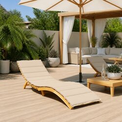 Sun Lounger Cushion Specifications - Beige Oxford Fabric 200x60cm