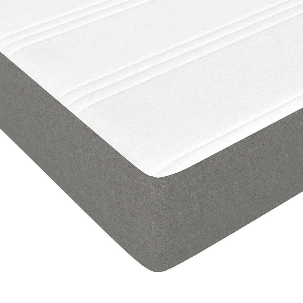 Box Spring Bed with Mattress Queen Size 152x203 cm Grey Fabric Bedroom Furniture