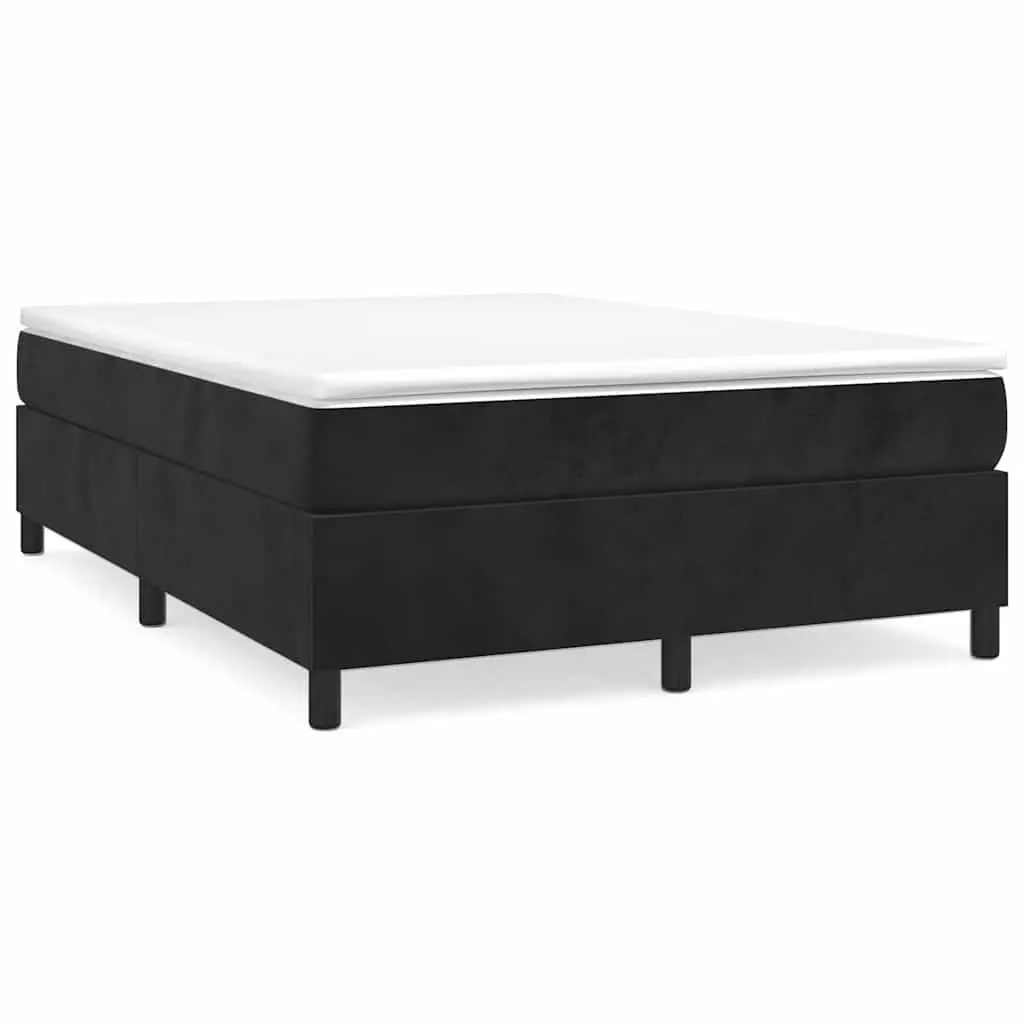 Box Spring Bed with Pocket Spring Mattress for Bedroom Black 137x190 cm Velvet