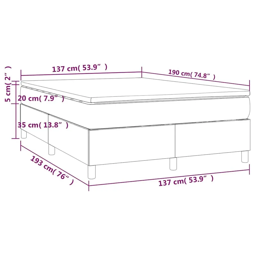 Box Spring Bed with Pocket Spring Mattress for Bedroom Black 137x190 cm Velvet
