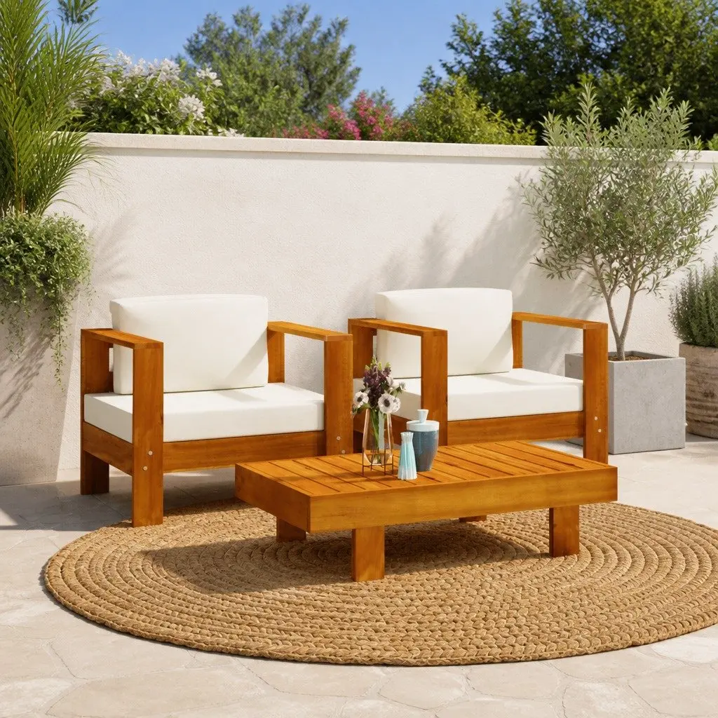 3 Piece Garden Lounge Set Outdoor Furniture Patio Seating