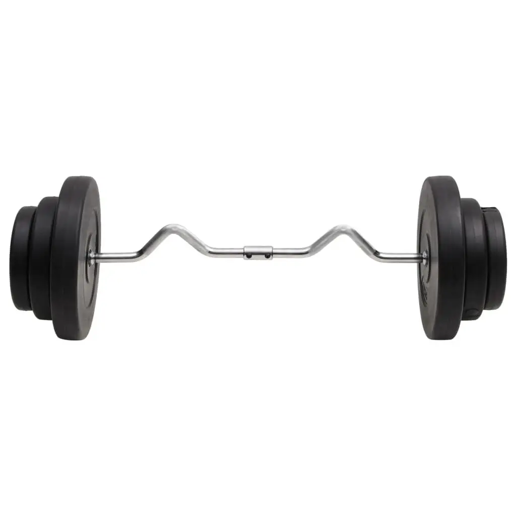 Barbell Set for Home Gym Training 60 kg Black Steel