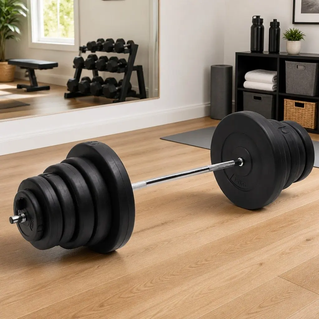 90 kg Barbell Set with Plates for Strength Training