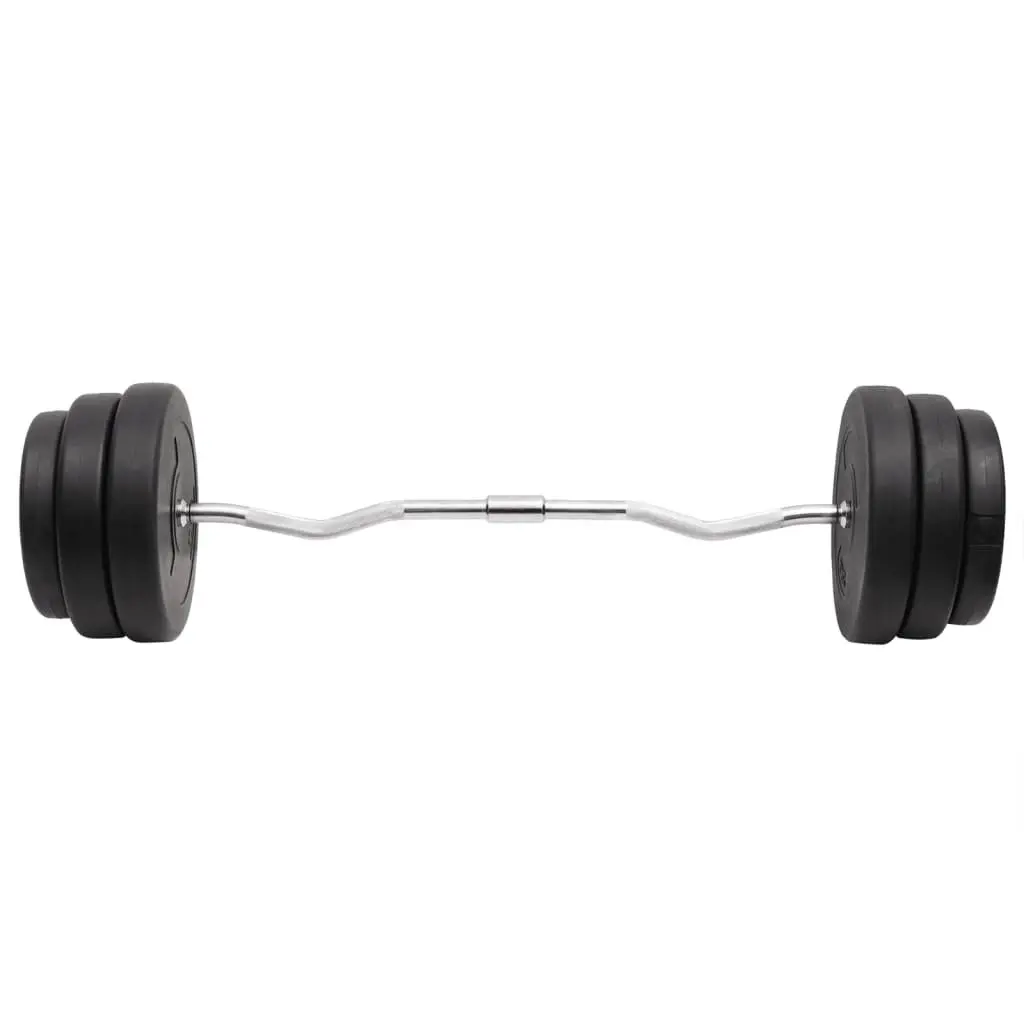 Curl Barbell Weightlifting Set for Strength Training 90 kg Black
