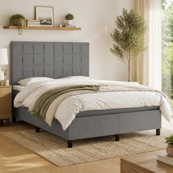 Double Size Box Spring Bed with Pocket Spring Mattress and LED Lights