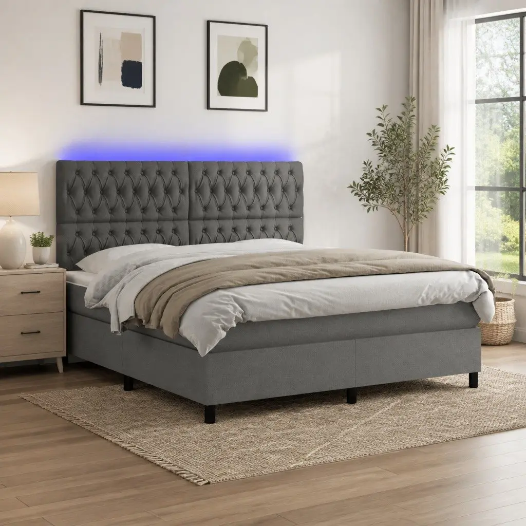 Queen Size Box Spring Bed with Pocket Mattress