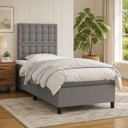 King Single Box Spring Bed: 106x203cm with LED and Pocket Springs