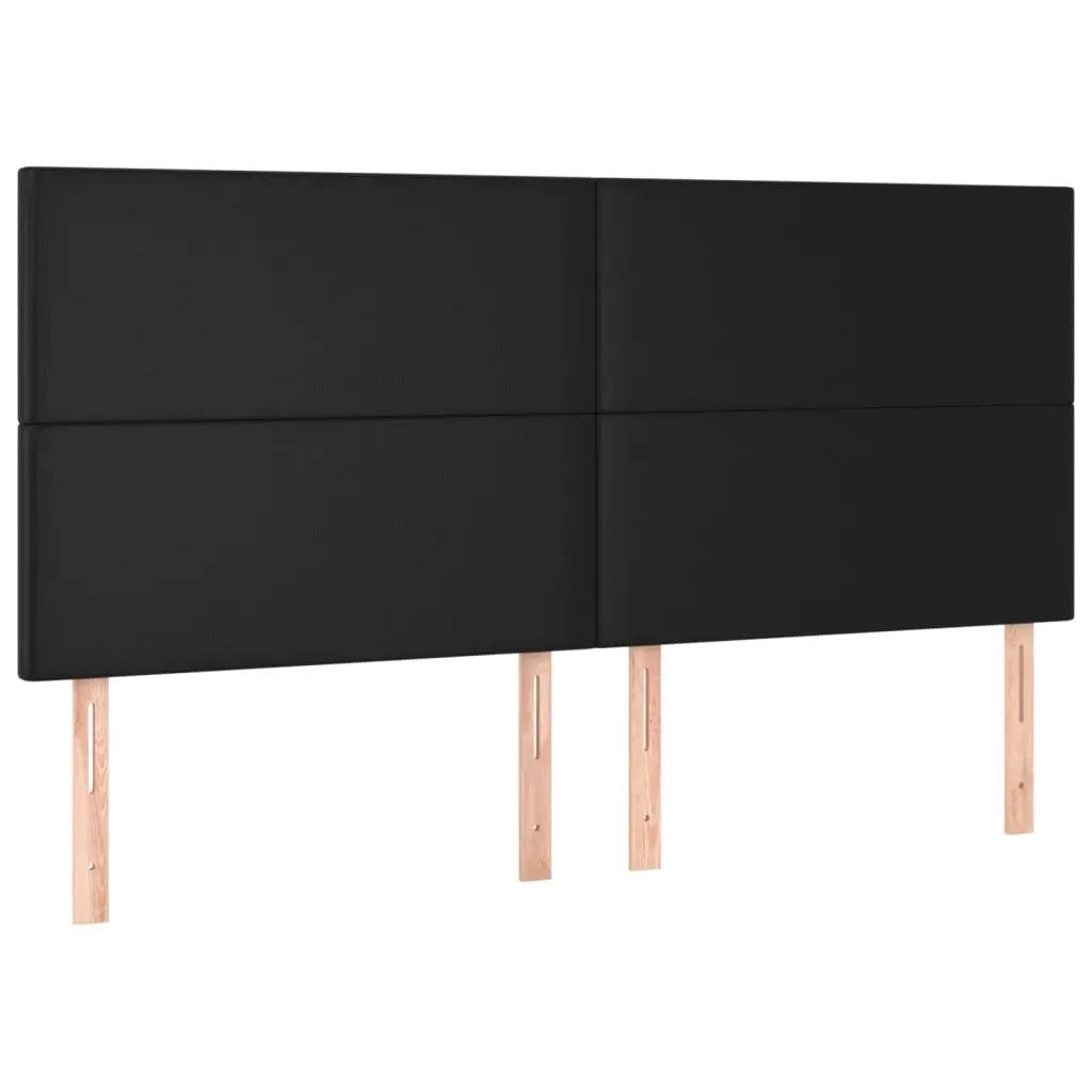 Queen Size Box Spring Bed with Pocket Spring Mattress LED Headboard Black Faux