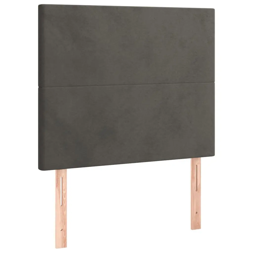 Box Spring Bed with LED Lights for Bedroom King Single Size 106x203 cm Velvet Headboard