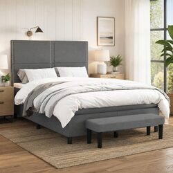 Double Box Spring Bed with Pocket Spring Mattress - 137x187cm