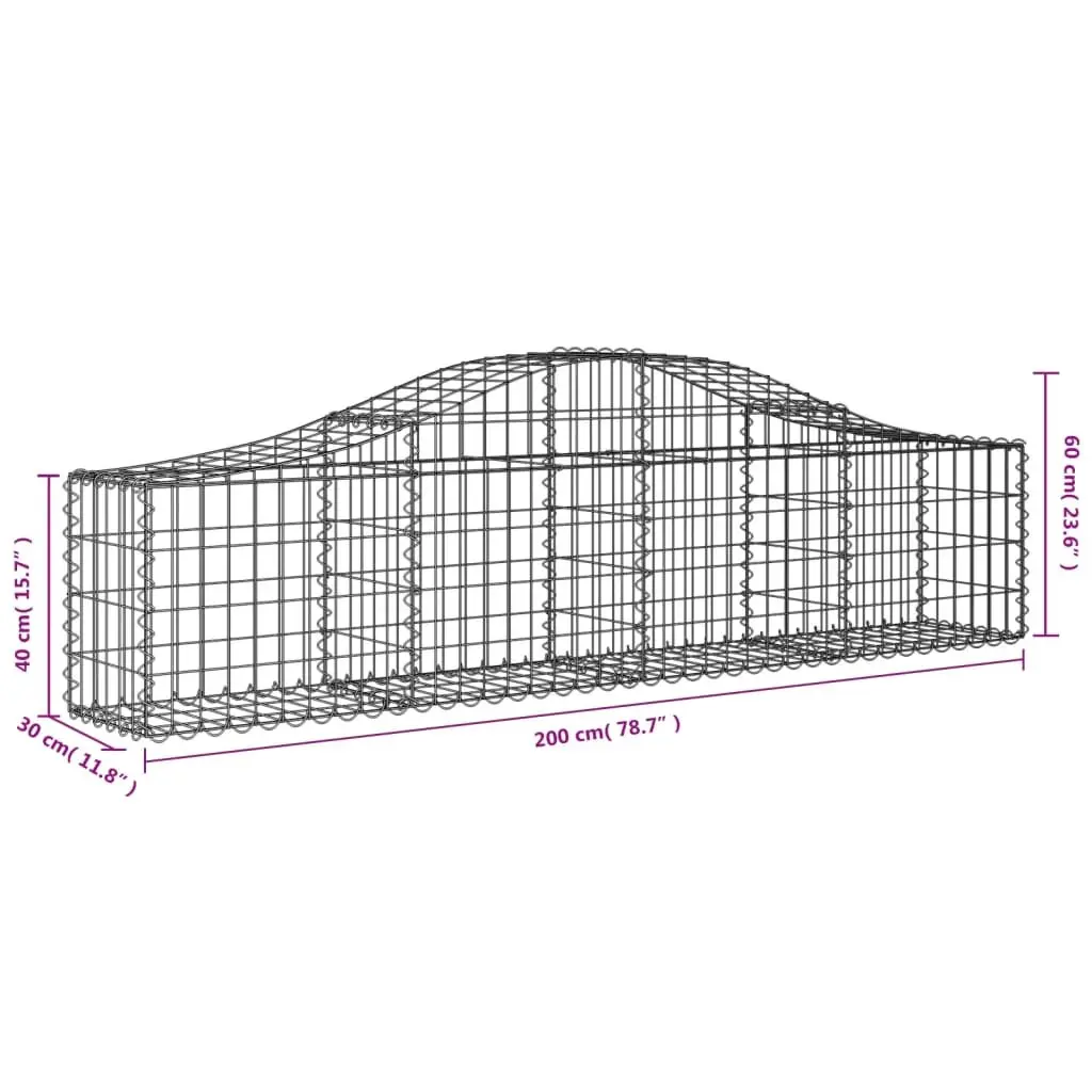 Arched Gabion Baskets 3 pcs Garden Barrier Retaining Wall Decorative Outdoor
