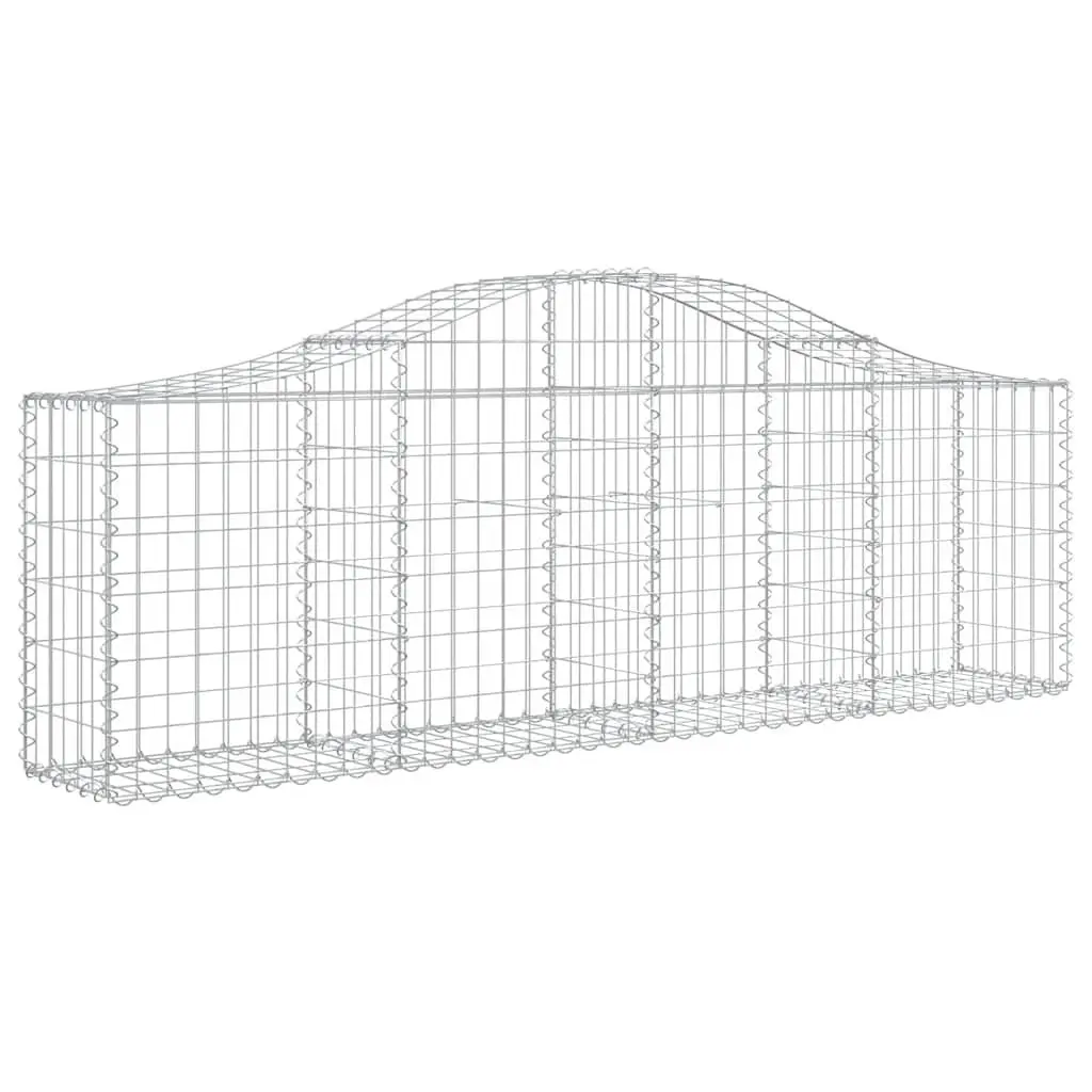 Arched Gabion Baskets Set, 3 Pieces, 200 x 30 x 60/80 cm