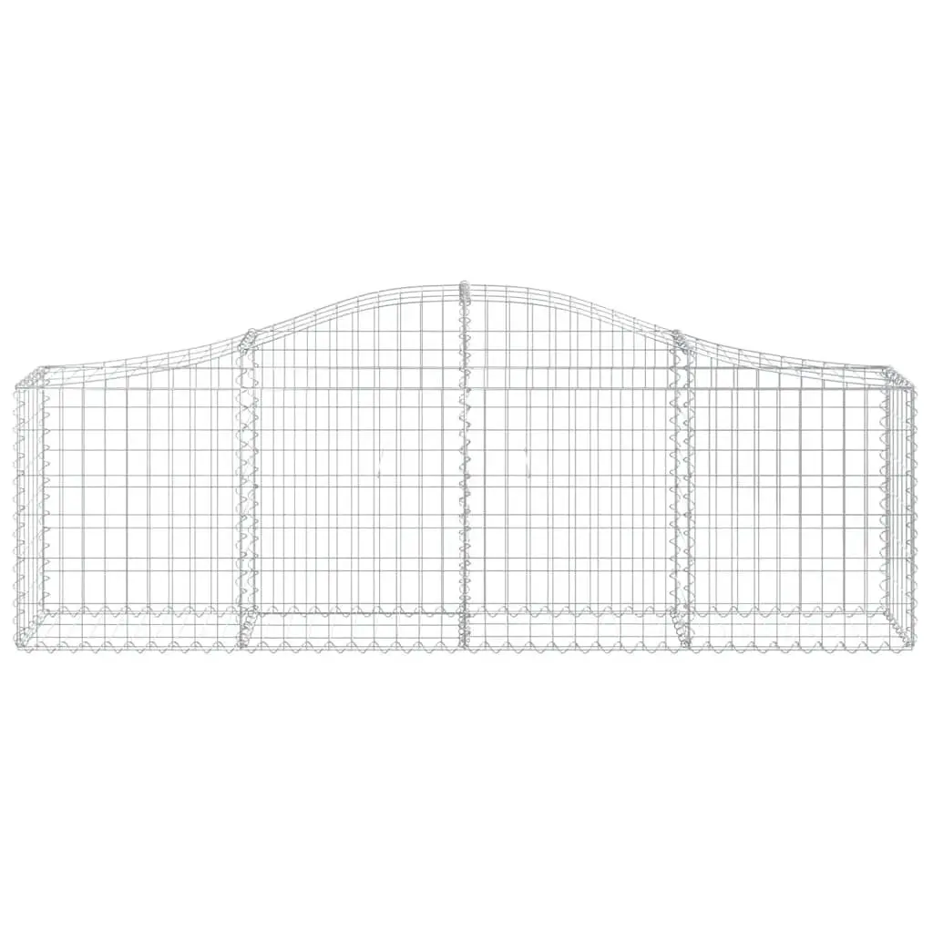 Arched Gabion Baskets Set, 3 Pieces, 200 x 30 x 60/80 cm